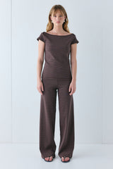 Kaia Top Brown Stripe | VRG GRL online