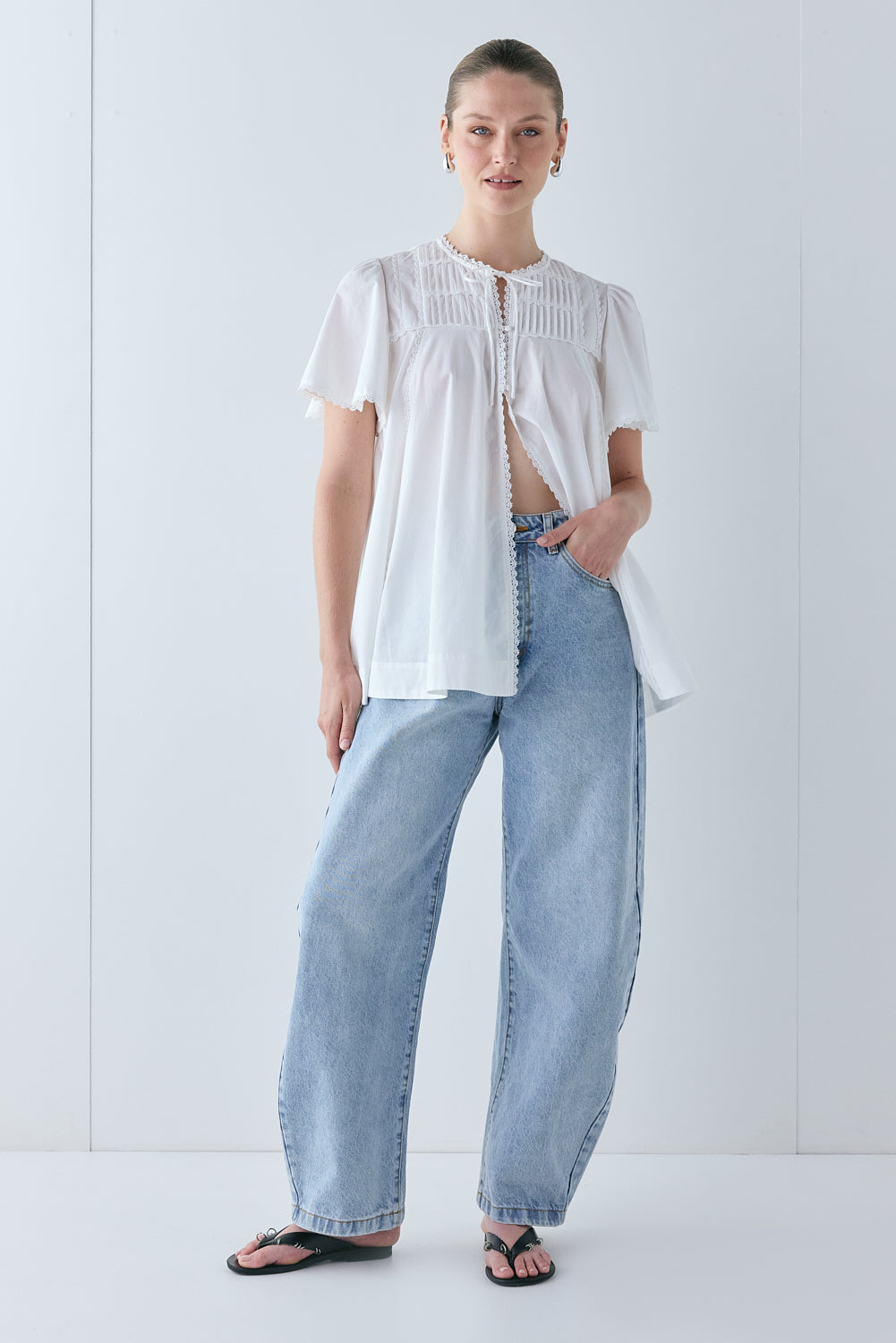 Henriette Smock Top White | VRG GRL sale