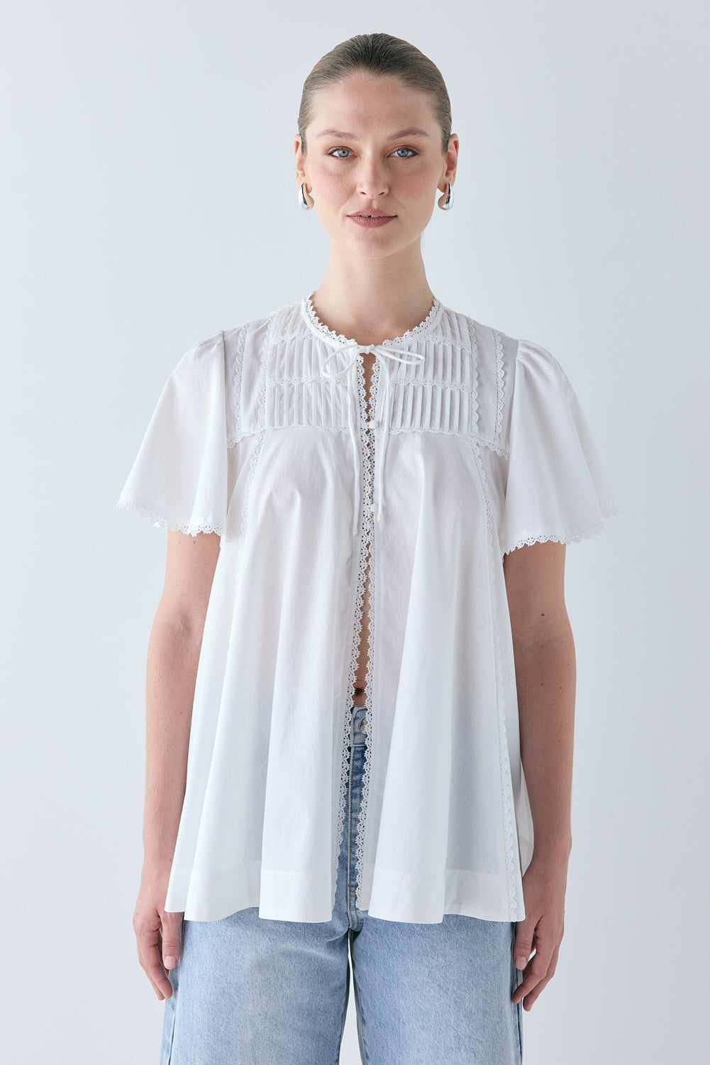 Henriette Smock Top White | VRG GRL sale