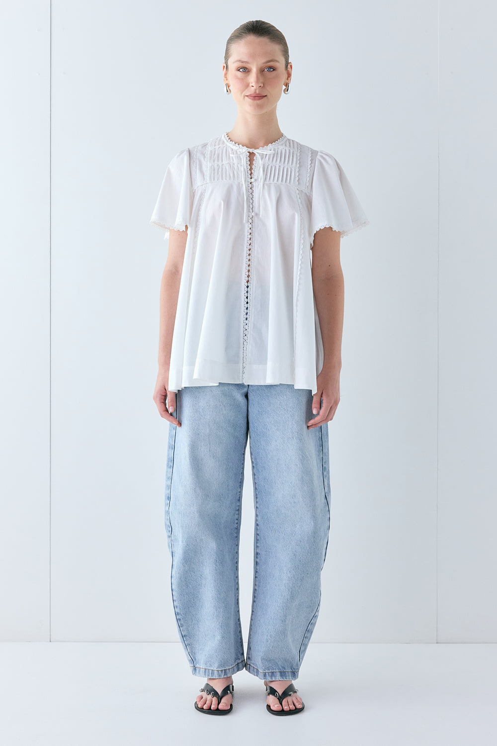Henriette Smock Top White | VRG GRL sale