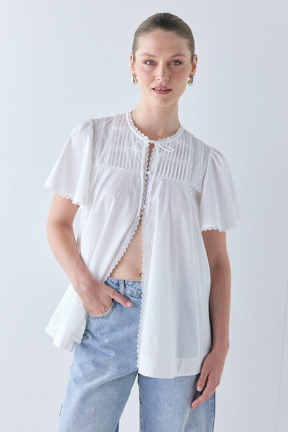 Henriette Smock Top White | VRG GRL sale