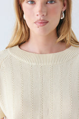 Olive Knit Top Cream | VRG GRL for sale