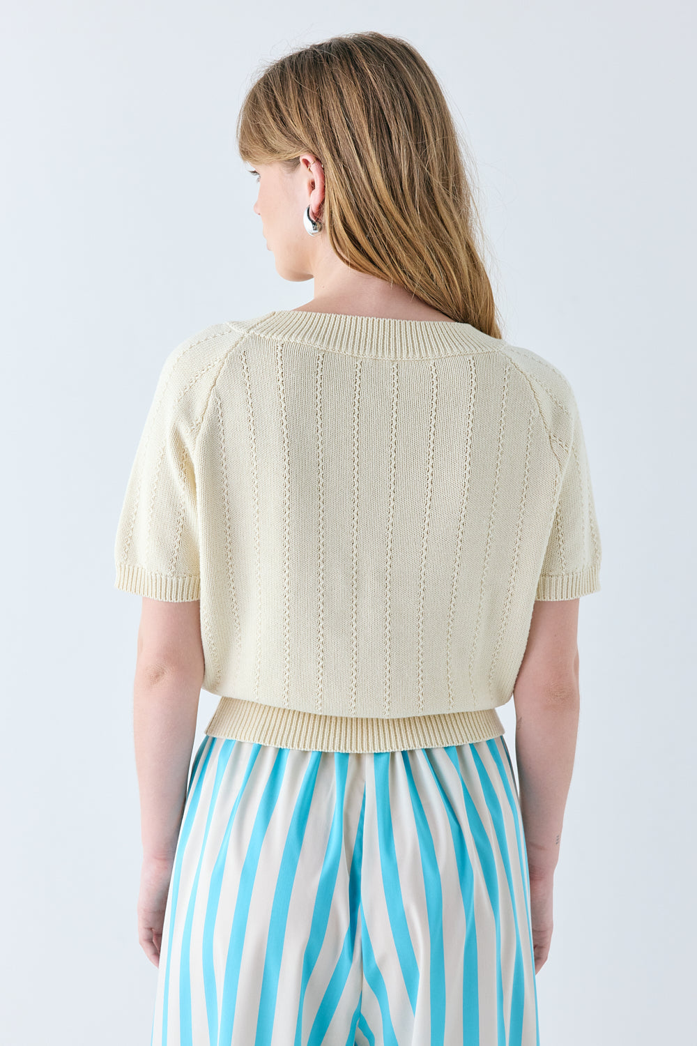Olive Knit Top Cream | VRG GRL for sale