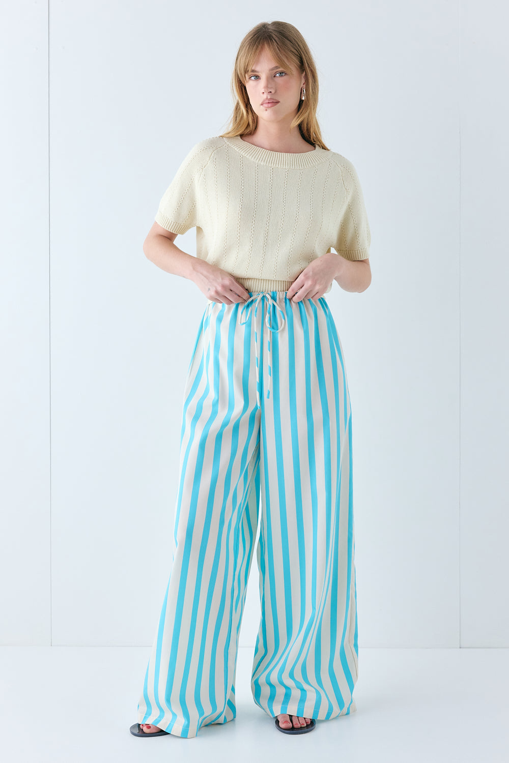 Olive Knit Top Cream | VRG GRL for sale