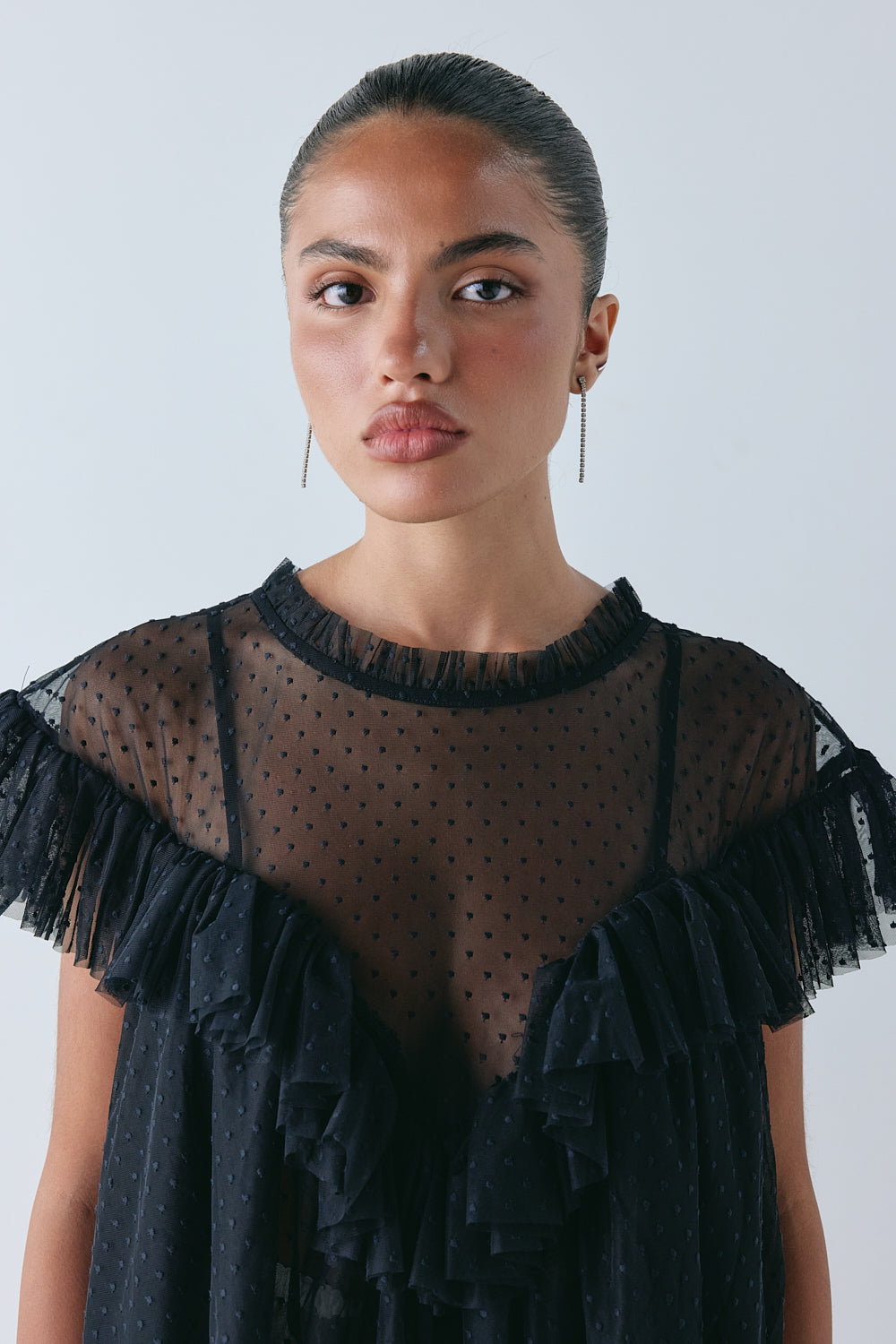 Viola Sheer Tunic Black | VRG GRL sale
