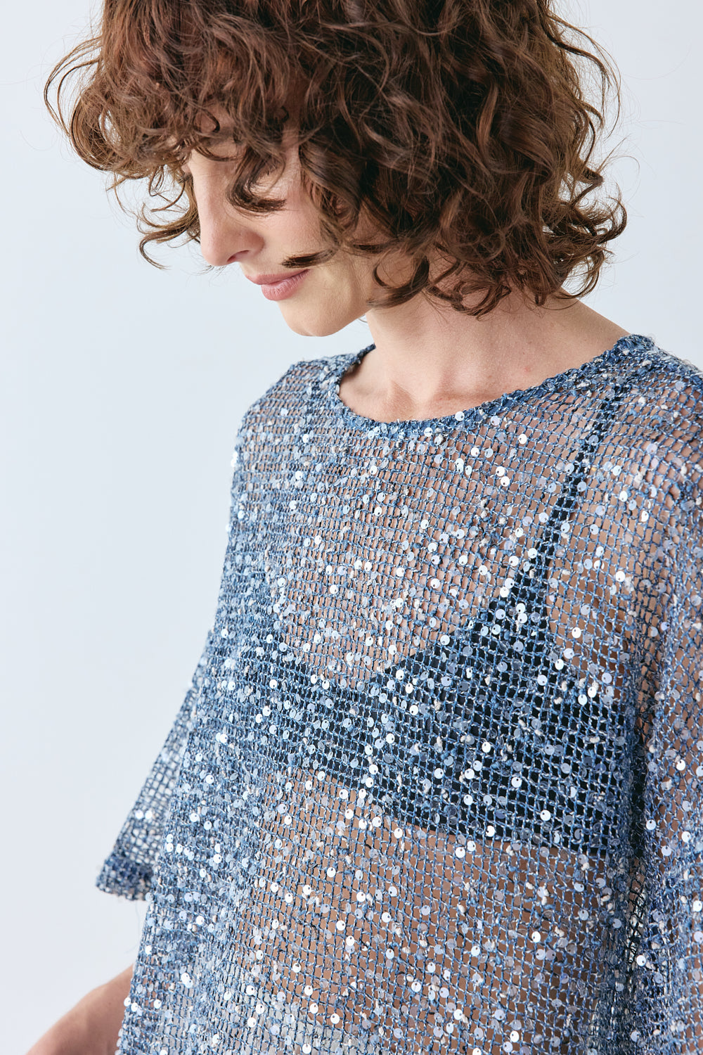 Arden Sequin Top Navy | VRG GRL for sale