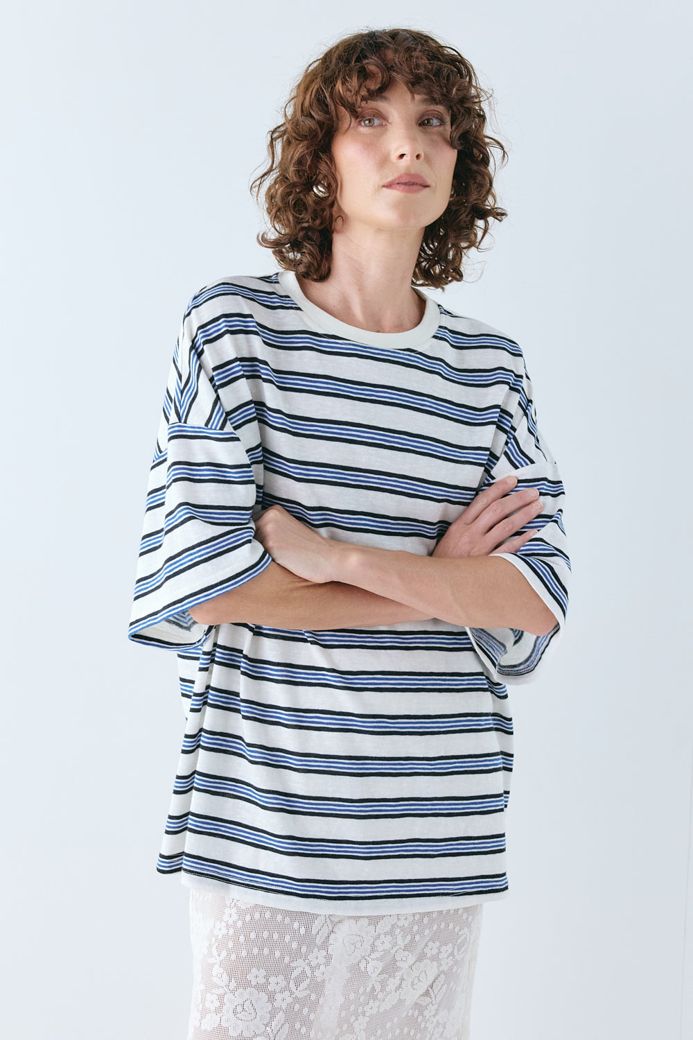 Willow Tee Blue Stripe | VRG GRL on sale