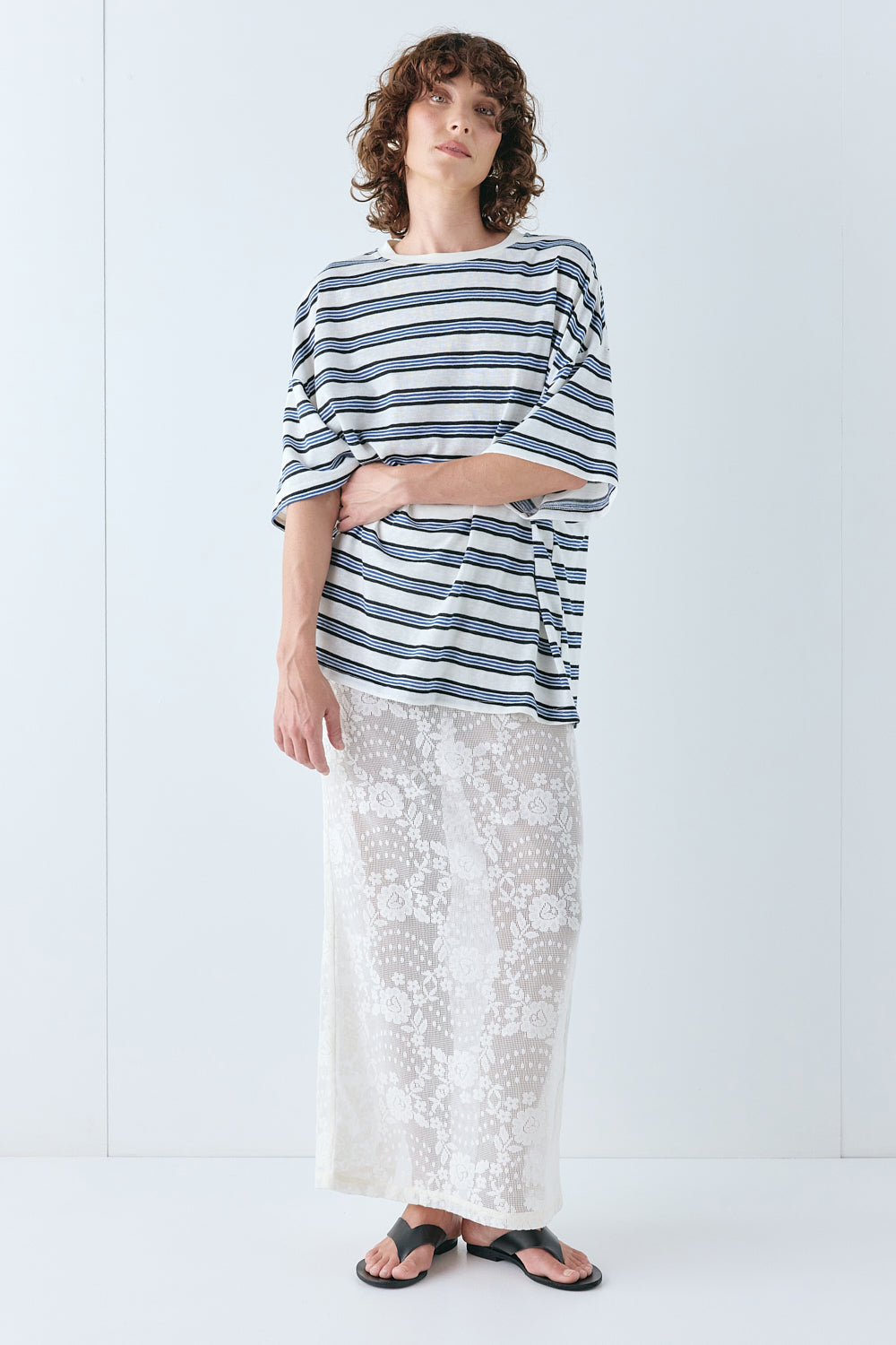 Willow Tee Blue Stripe | VRG GRL on sale