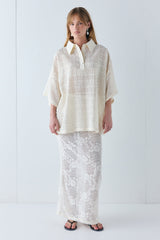 Elle Lace Polo Cream | VRG GRL on sale