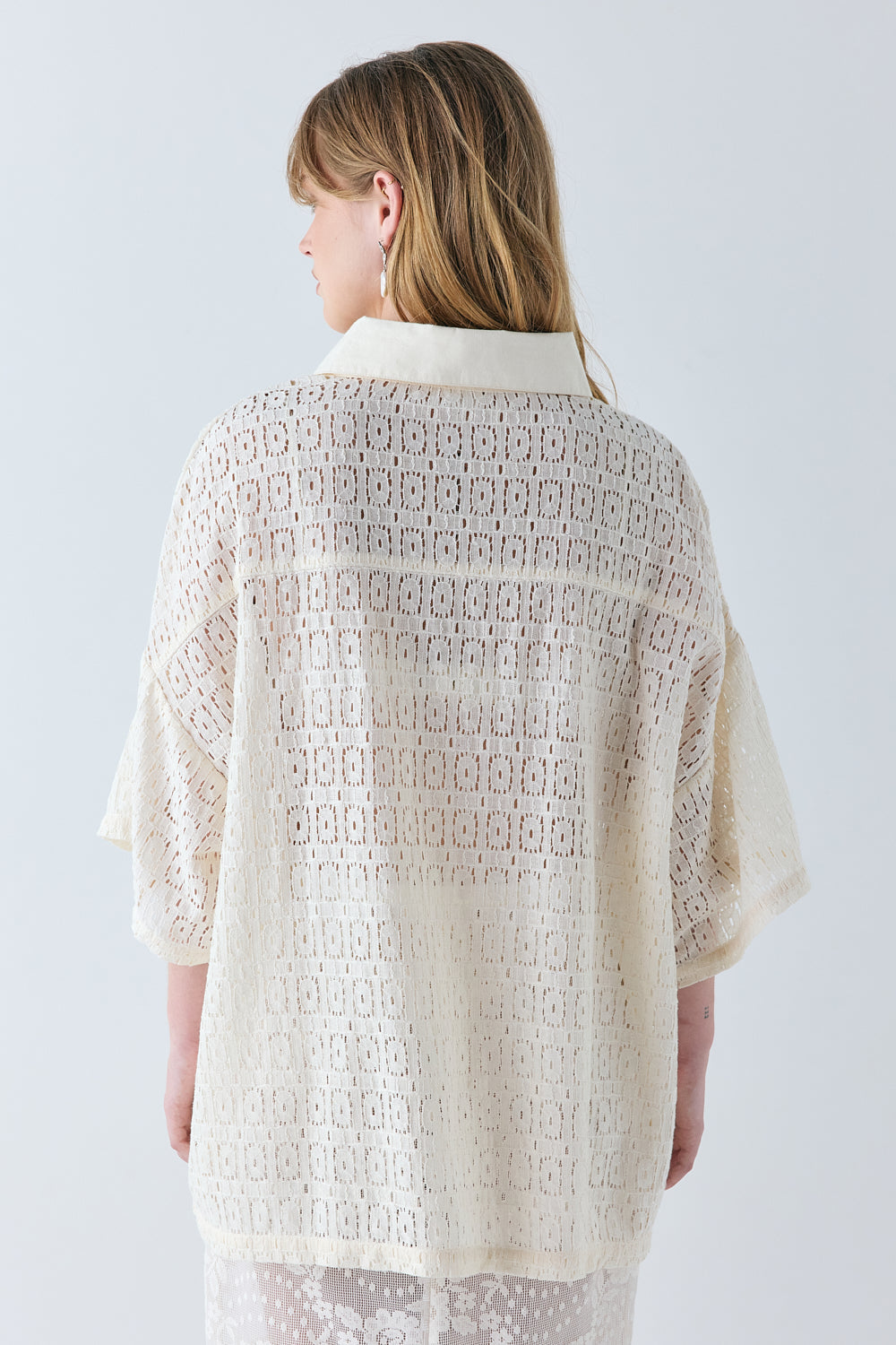Elle Lace Polo Cream | VRG GRL on sale