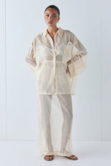Vale Sheer Shirt Ecru | VRG GRL US