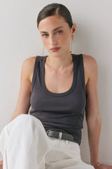 Cora Tank Charcoal | VRG GRL sale