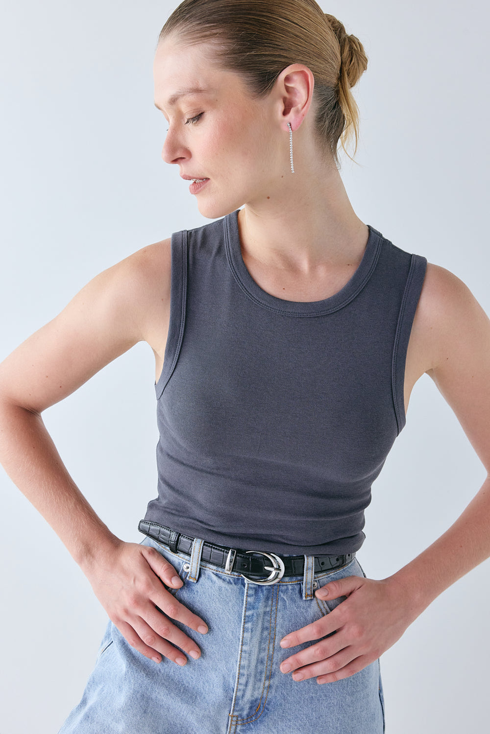 Mona Tank Charcoal | VRG GRL near me