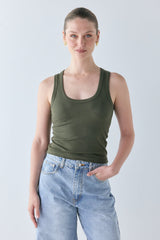 Cora Tank Khaki | VRG GRL online