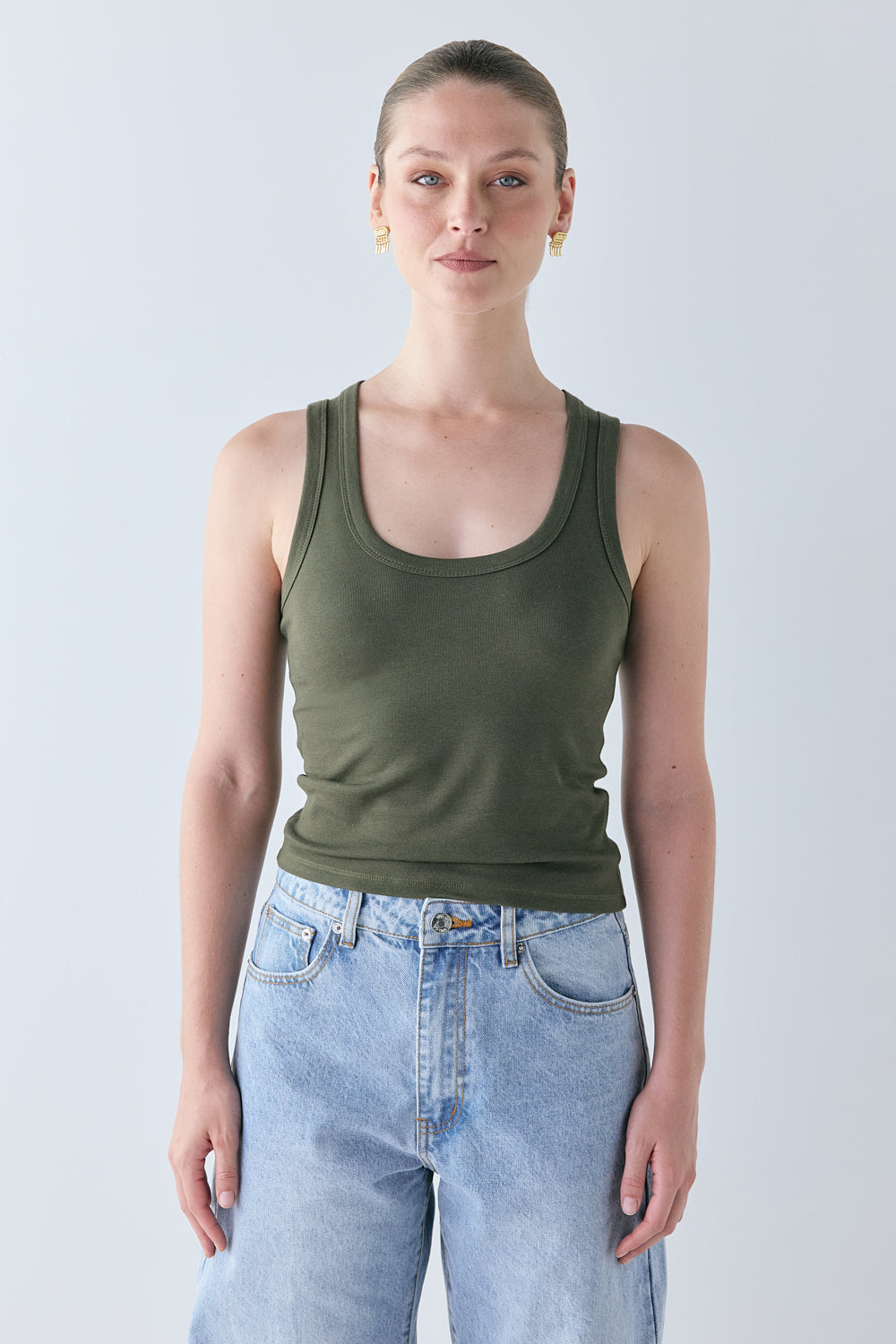 Cora Tank Khaki | VRG GRL online