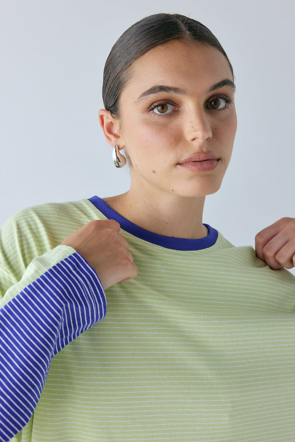 Willow Long Sleeve Tee Lime Stripe | VRG GRL online