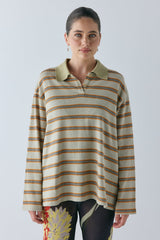 Kinsley Polo Orange Stripe | VRG GRL sale