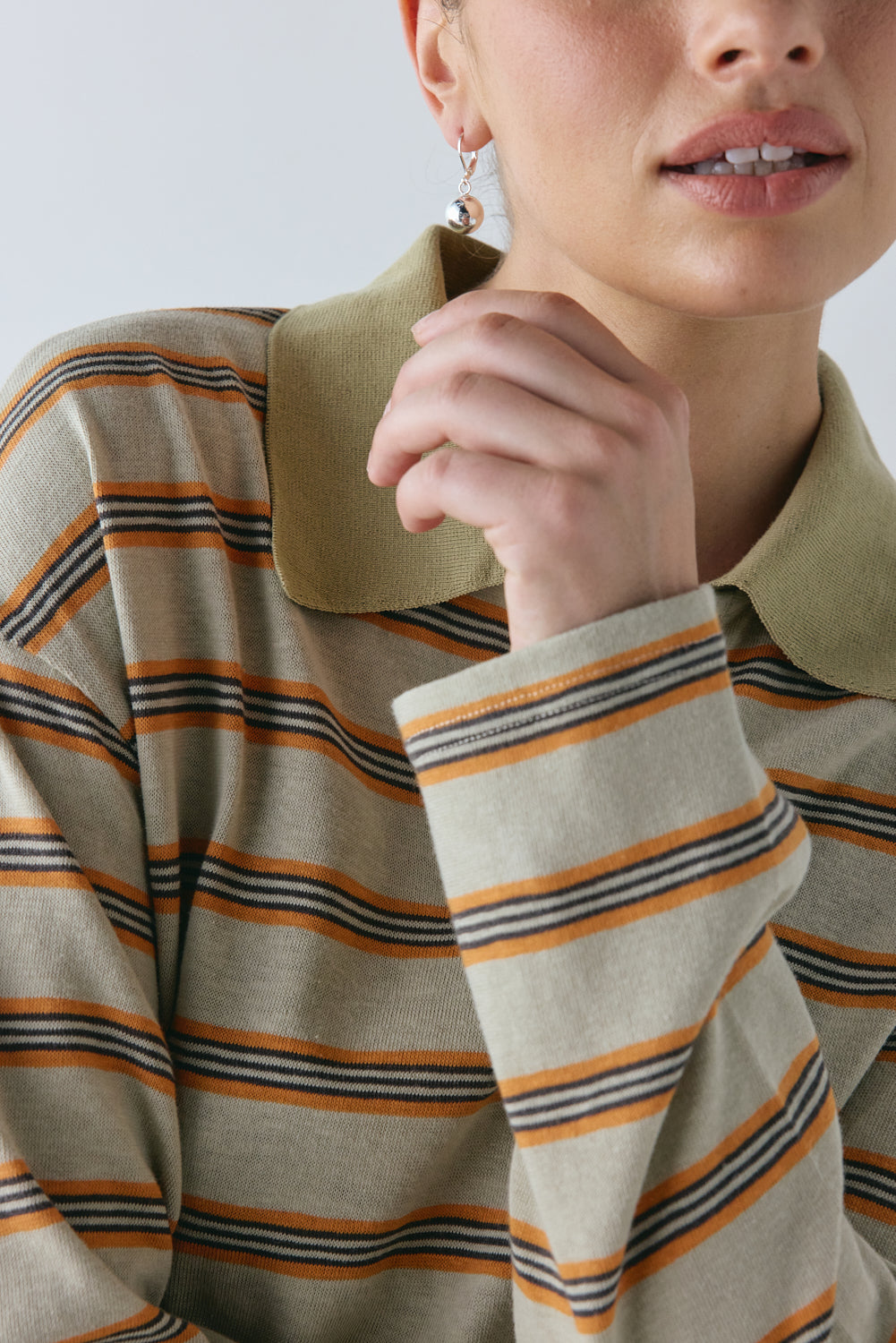 Kinsley Polo Orange Stripe | VRG GRL sale