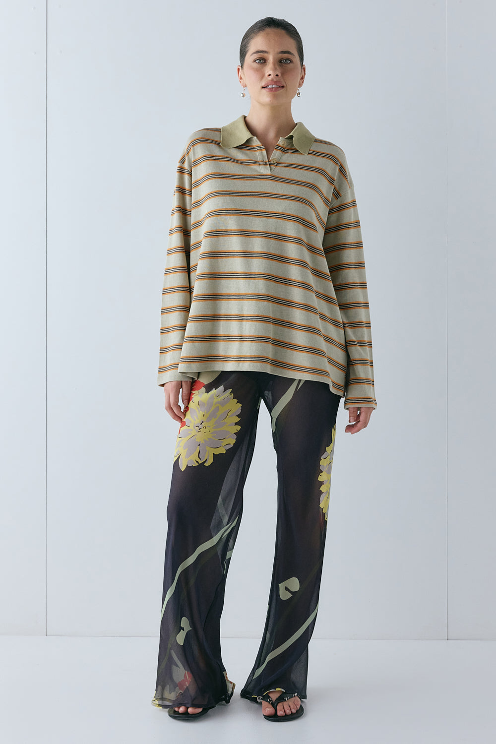 Kinsley Polo Orange Stripe | VRG GRL sale