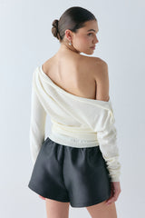 Gabbi Knit Top Cream | VRG GRL for sale