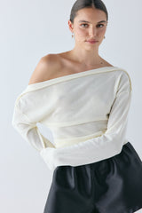 Gabbi Knit Top Cream | VRG GRL for sale