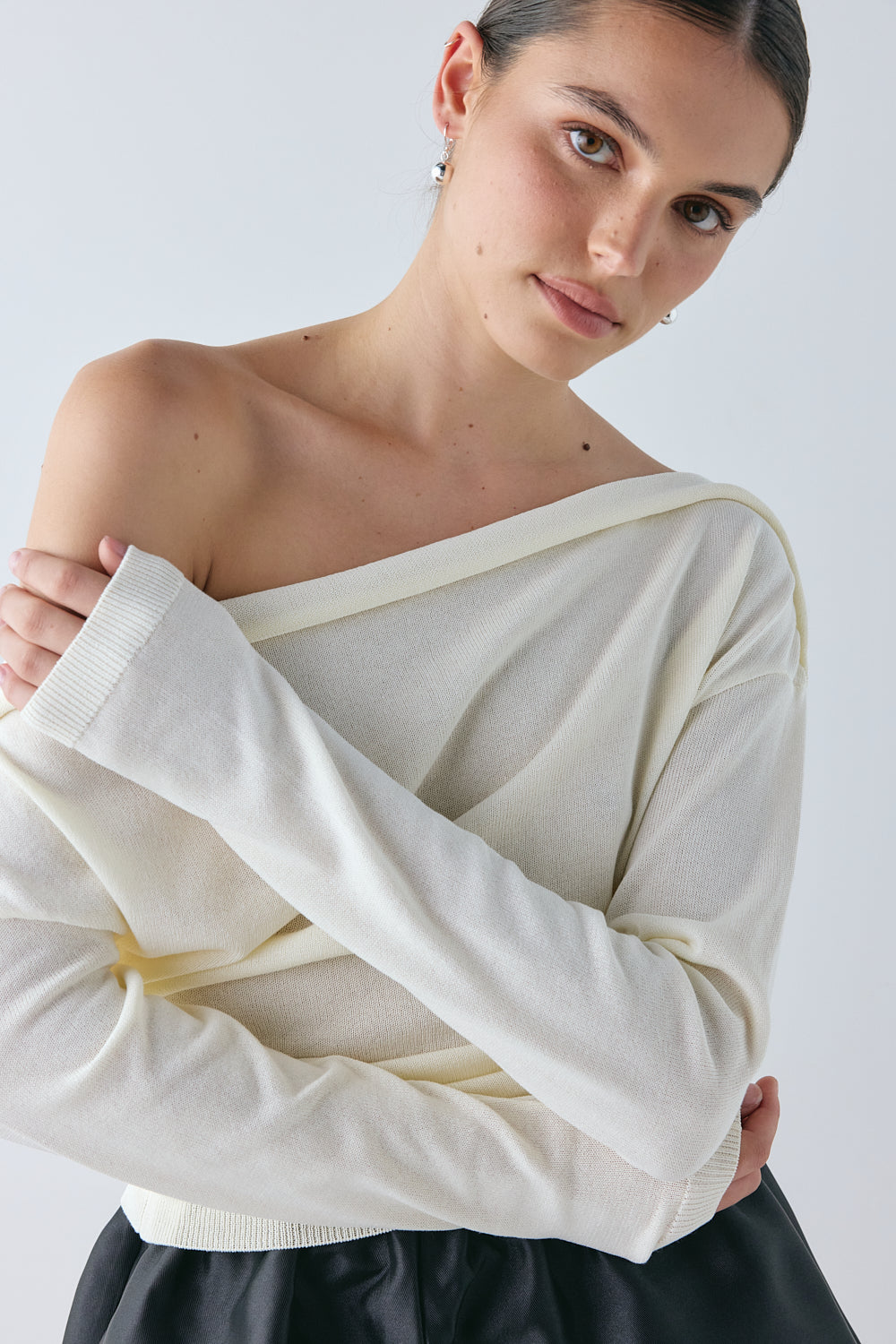 Gabbi Knit Top Cream | VRG GRL for sale