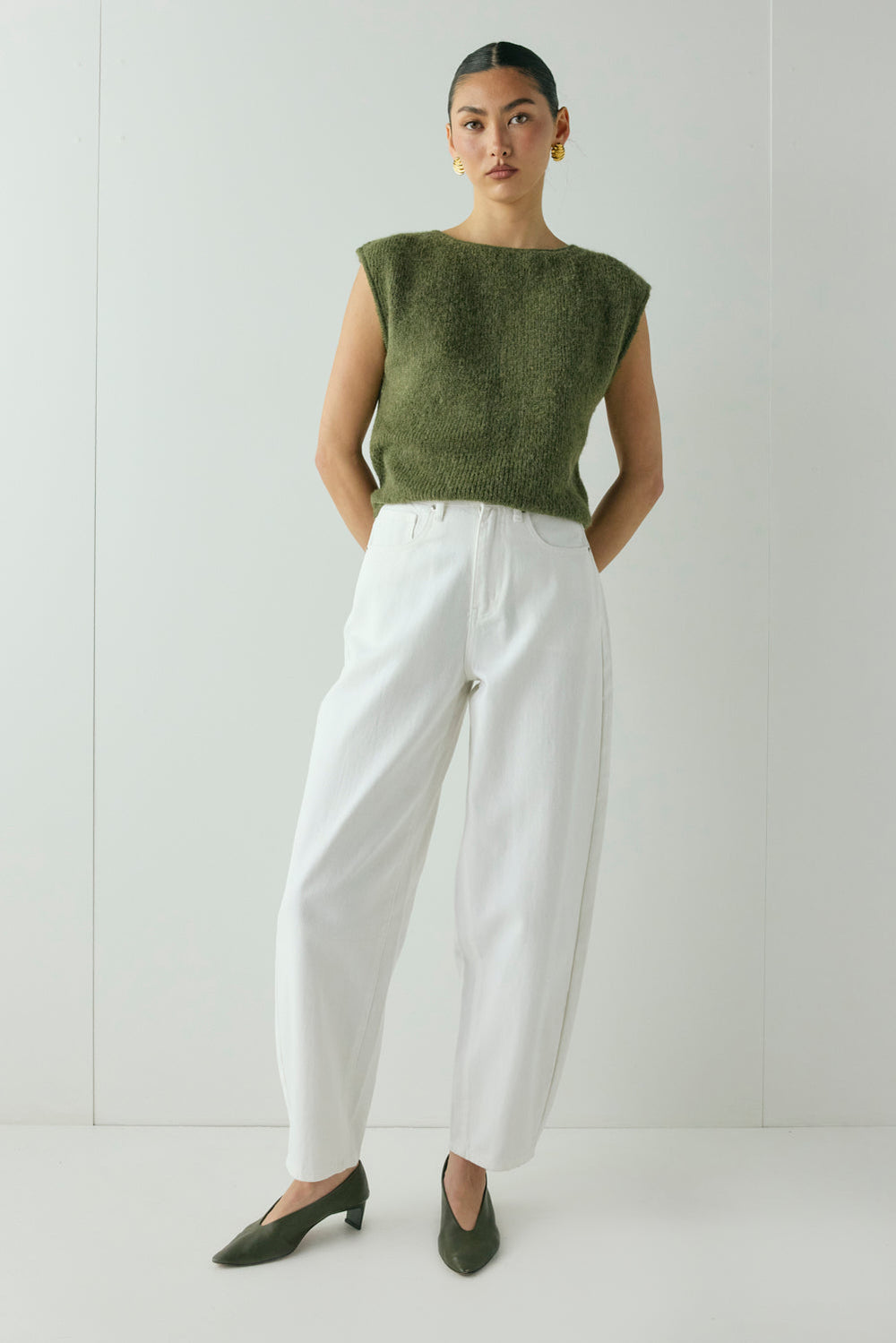 Greta Knit Top Olive | VRG GRL on sale