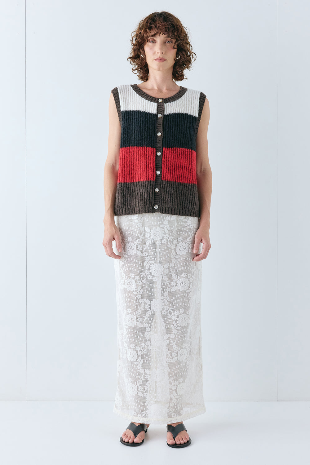 Bridgette Knit Vest Stripe | VRG GRL US