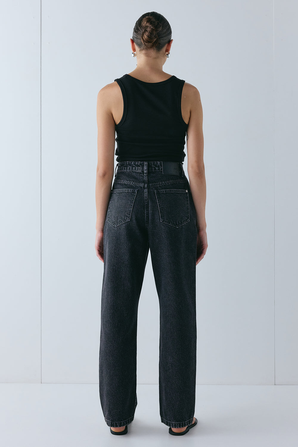 Lenah High Rise Embroidered Denim Jeans Black | VRG GRL discount