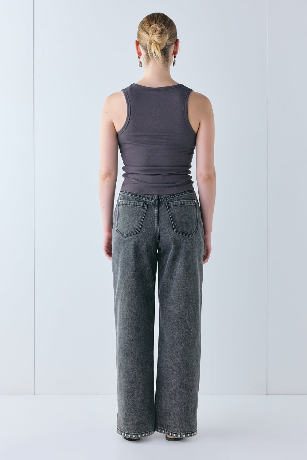 Pia High Rise Denim Jeans Washed Grey | VRG GRL online