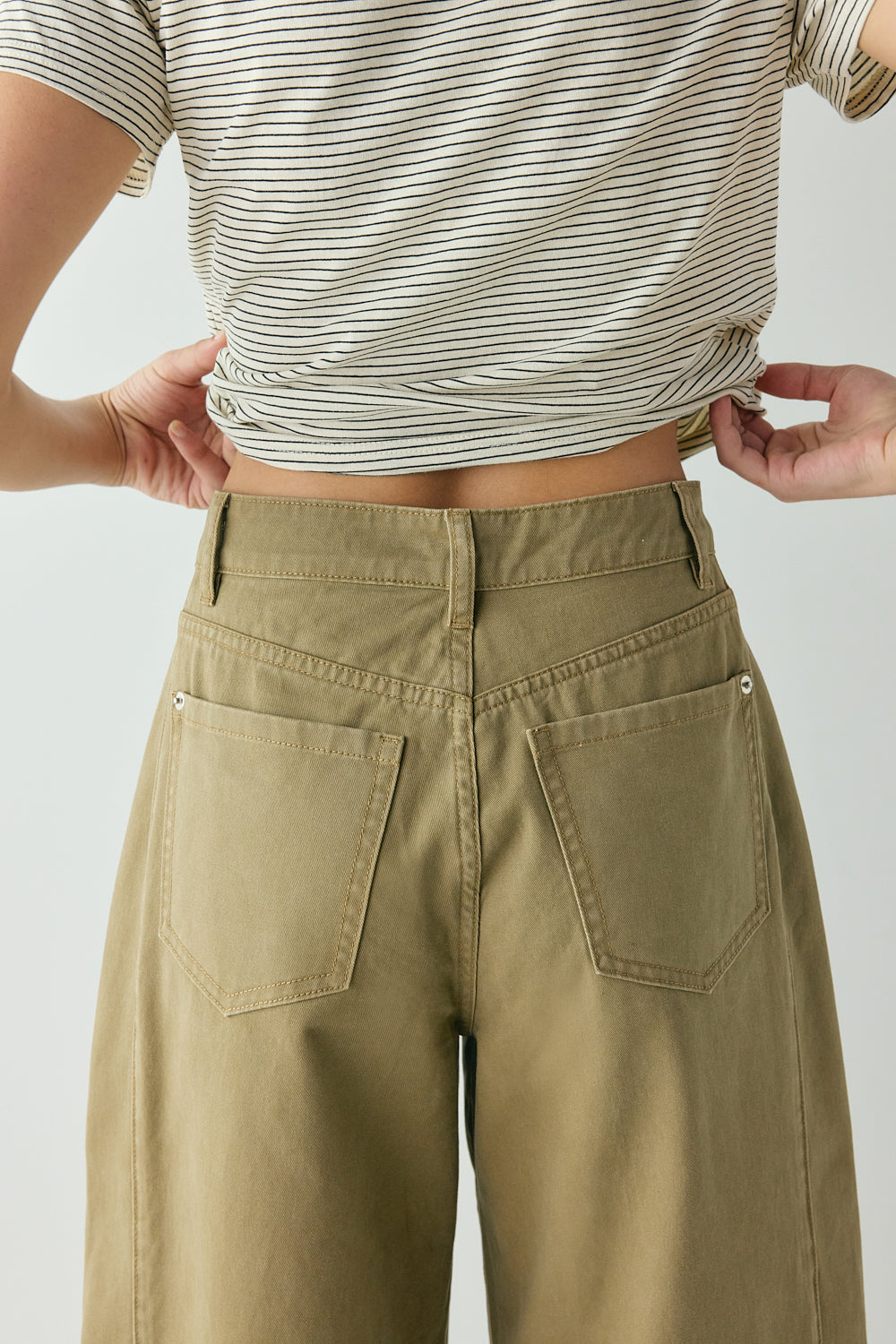 Hart High Rise Denim Jeans Khaki | VRG GRL for sale