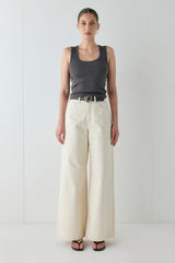 Aston High Rise Denim Jeans Cream | VRG GRL US