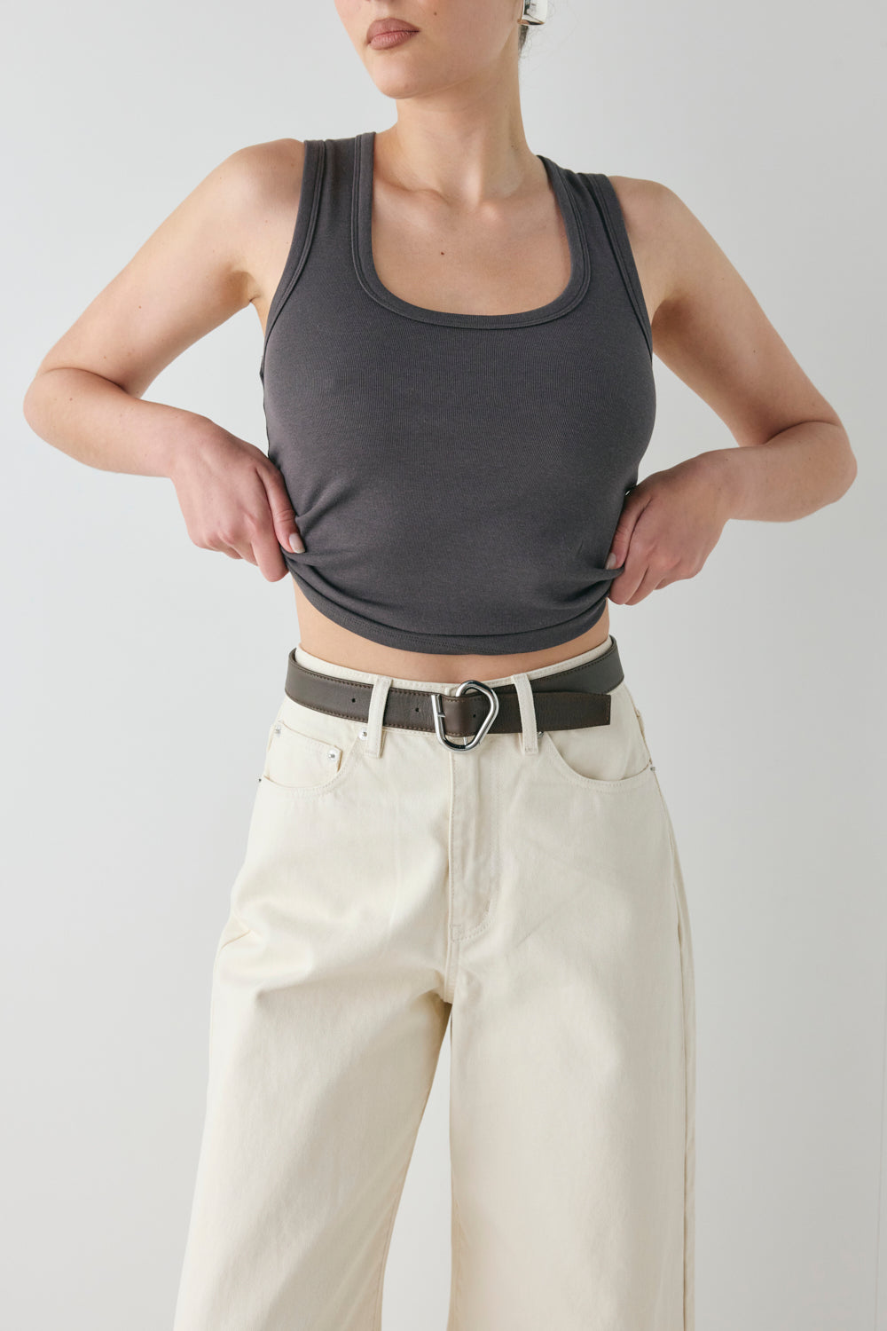 Aston High Rise Denim Jeans Cream | VRG GRL US