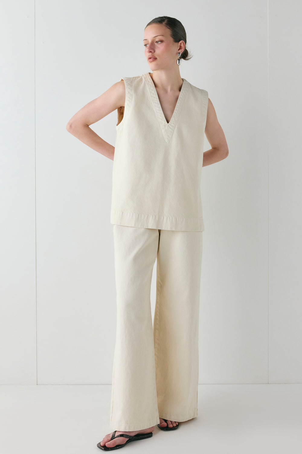 Aston High Rise Denim Jeans Cream | VRG GRL US