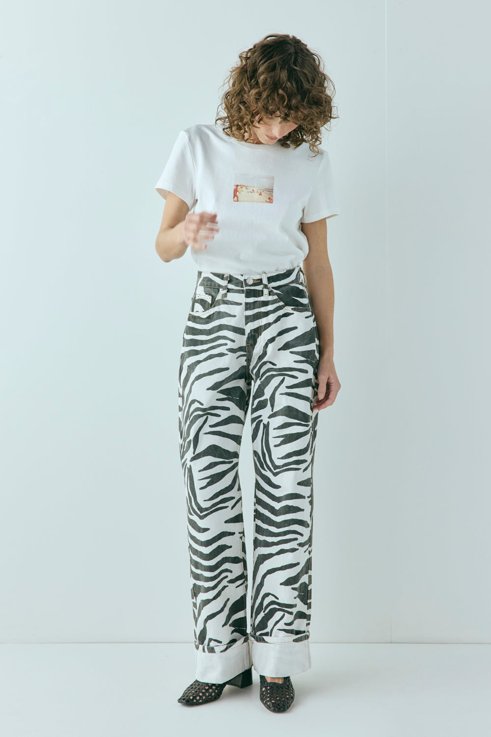 Manon Mid Rise Denim Jeans Zebra | VRG GRL near me