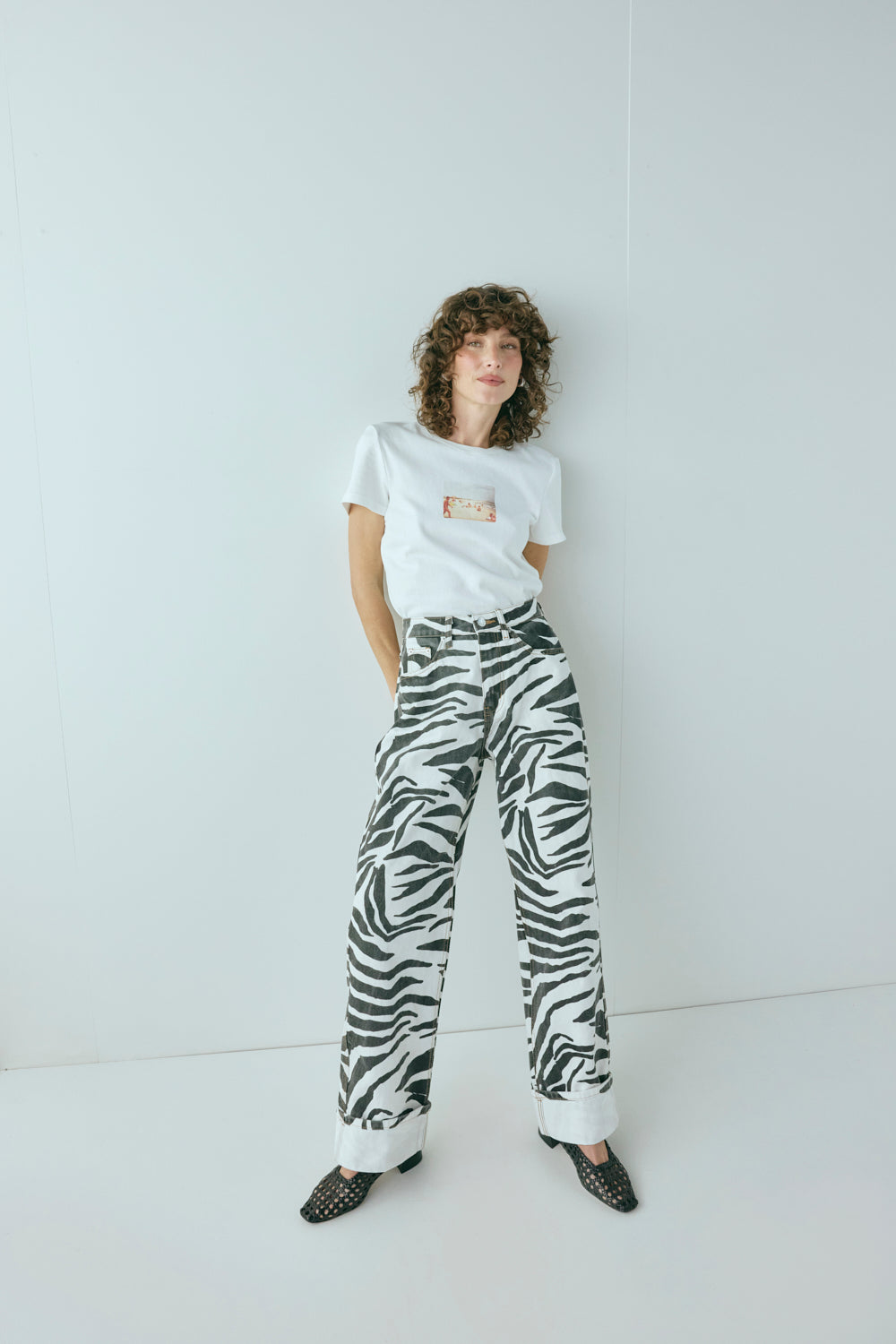 Manon Mid Rise Denim Jeans Zebra | VRG GRL near me
