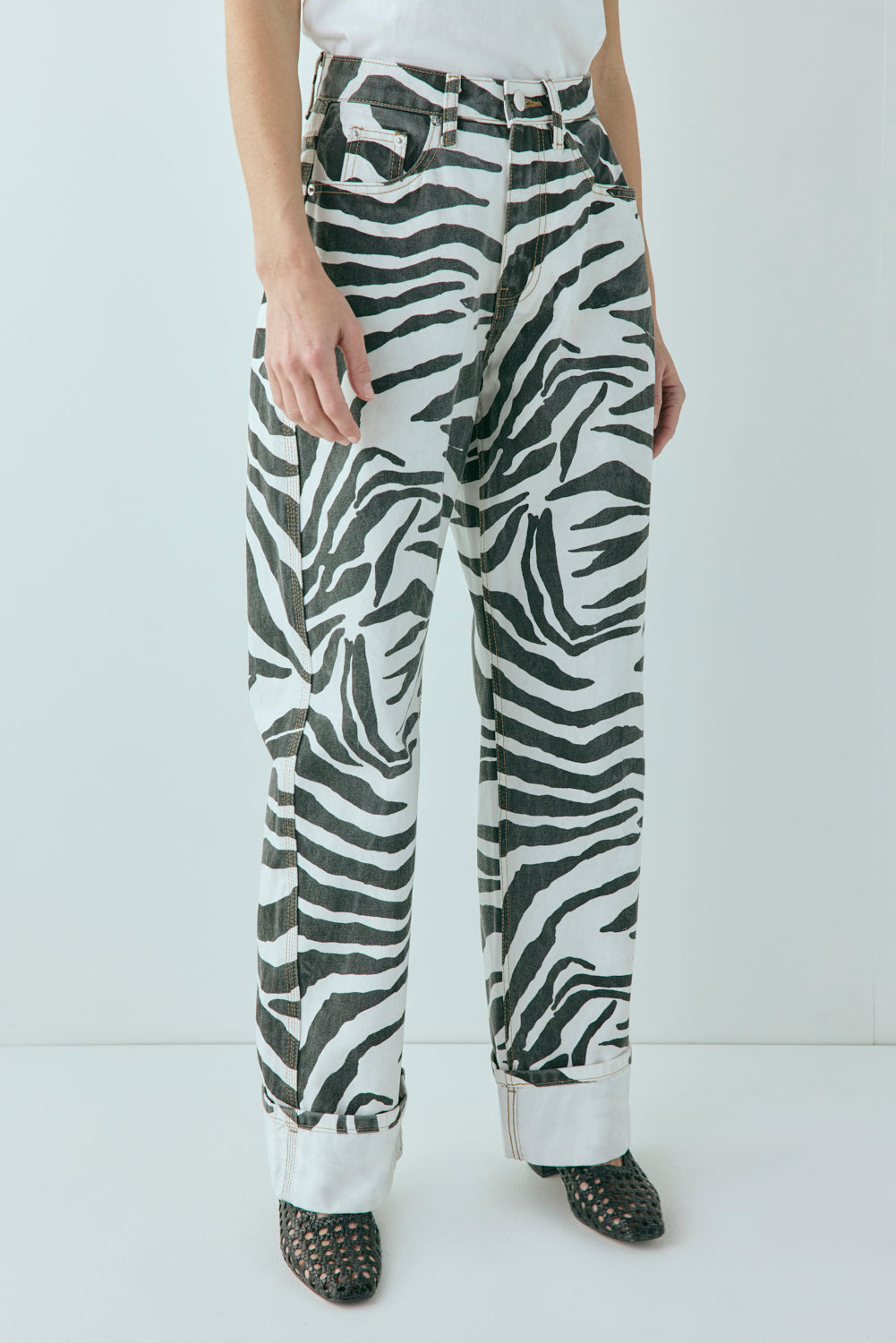 Manon Mid Rise Denim Jeans Zebra | VRG GRL near me