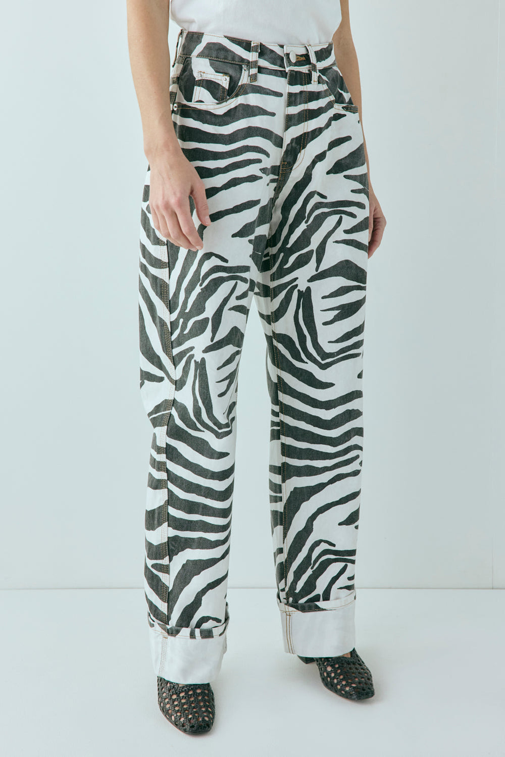 Manon Mid Rise Denim Jeans Zebra | VRG GRL near me