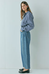 Lex Mid Rise Barrel Denim Jeans Blue | VRG GRL sale