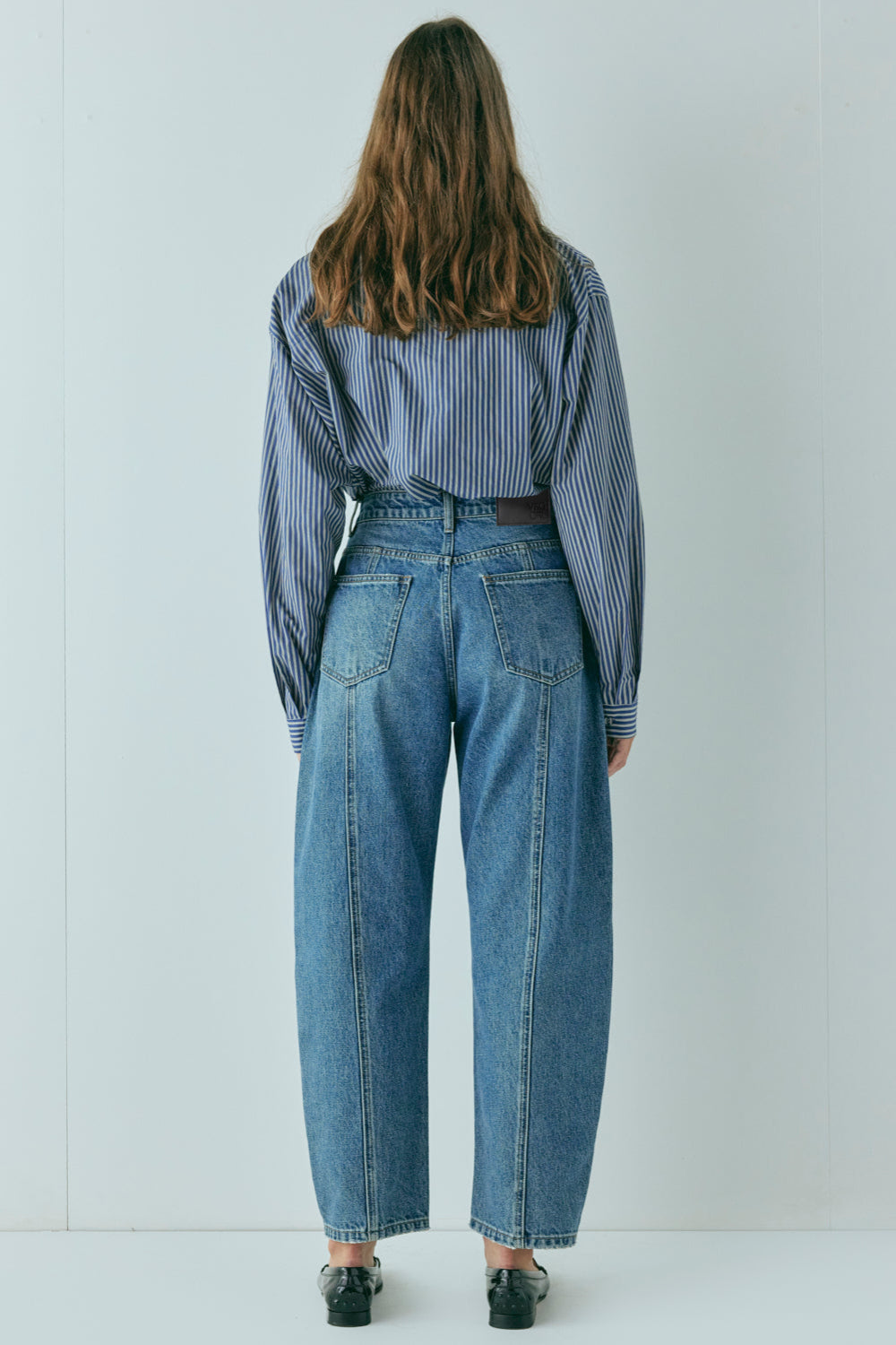 Lex Mid Rise Barrel Denim Jeans Blue | VRG GRL sale