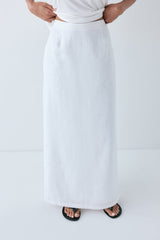 Violette Linen Midi Skirt White | VRG GRL discount