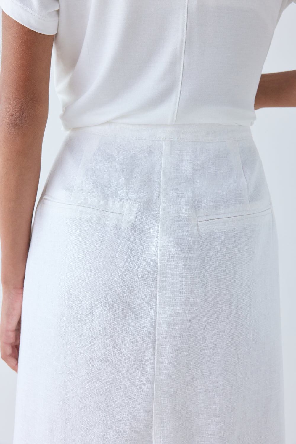 Violette Linen Midi Skirt White | VRG GRL discount