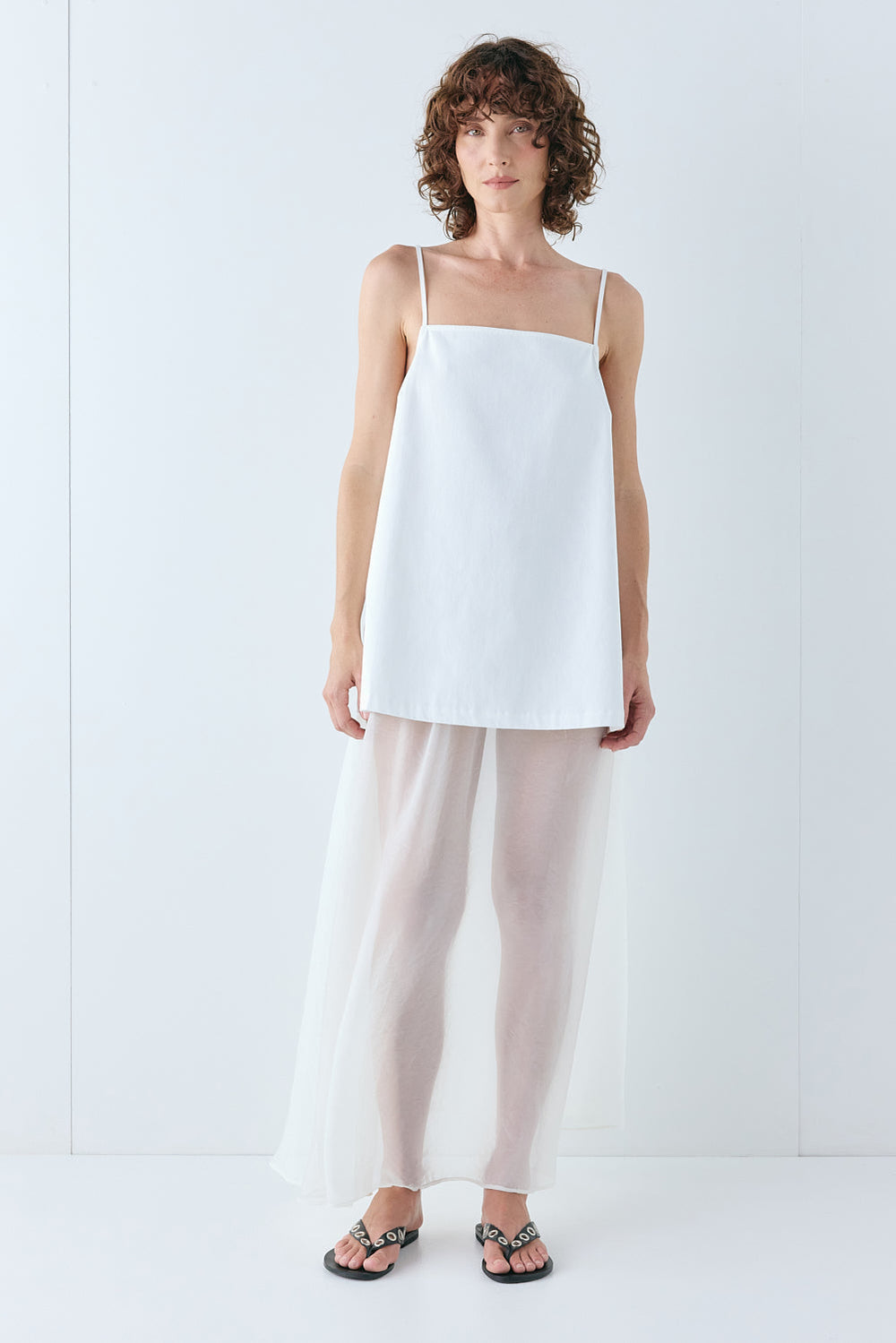 Laine Sheer Maxi Skirt Cream | VRG GRL near me