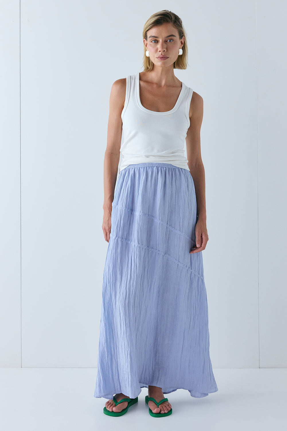 Elise Midi Skirt Crinkle Blue | VRG GRL online