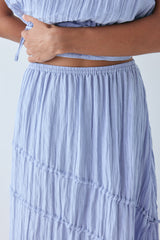 Elise Midi Skirt Crinkle Blue | VRG GRL online