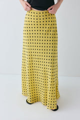 Frankie Maxi Skirt Yellow Polka Dot | VRG GRL US
