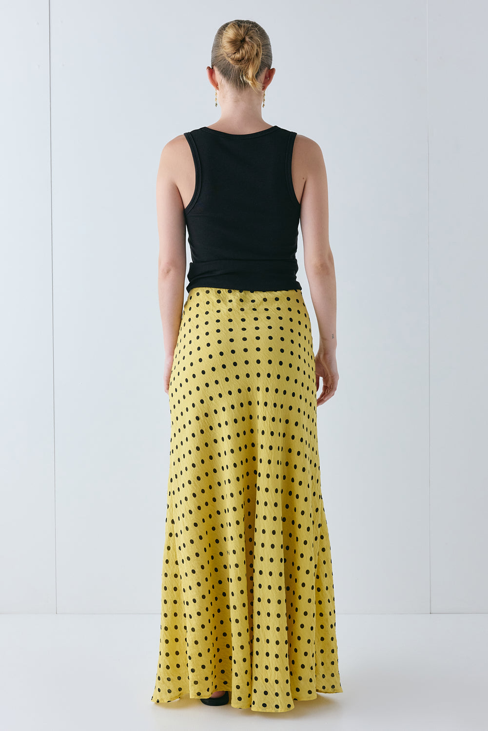 Frankie Maxi Skirt Yellow Polka Dot | VRG GRL US