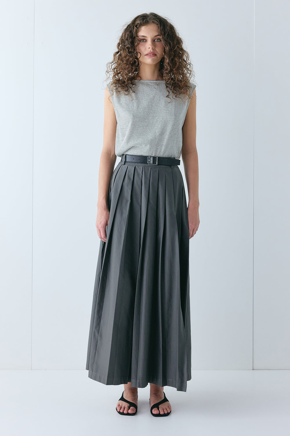 Delphi Maxi Skirt Charcoal | VRG GRL sale