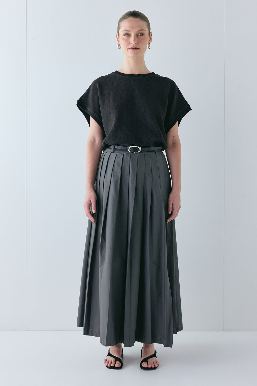 Delphi Maxi Skirt Charcoal | VRG GRL sale