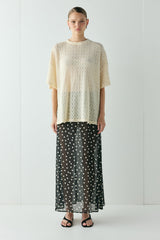 Vilma Sheer Maxi Skirt Black Polka Dot | VRG GRL on sale